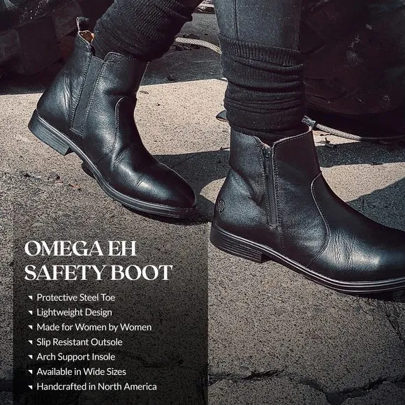 XENA OMEGA WOMEN’S SAFETY STEEL TOE WORK BOOTS, STYLISH LEATHER, LIGHTWEIGH