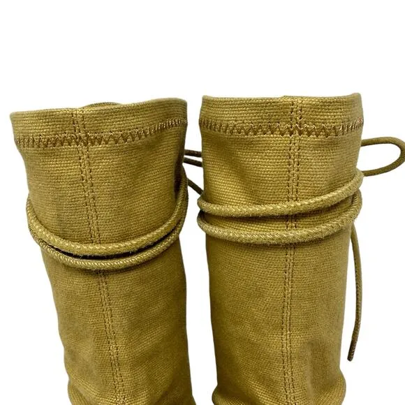 Yeezy Season 6 Stretch Canvas Lace Up Ankle Boots Womens Size 38