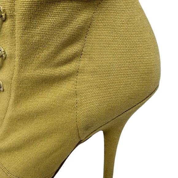 Yeezy Season 6 Stretch Canvas Lace Up Ankle Boots Womens Size 38