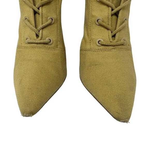 Yeezy Season 6 Stretch Canvas Lace Up Ankle Boots Womens Size 38