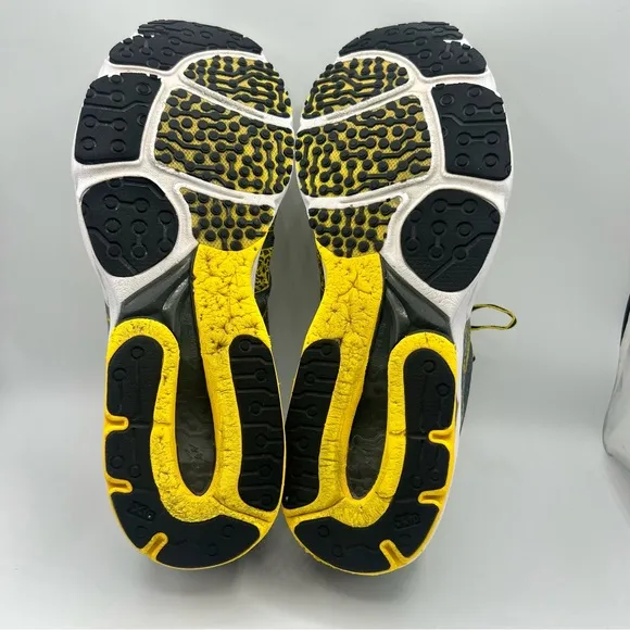 Yellow and Black Athletic Shoes with Knit Design