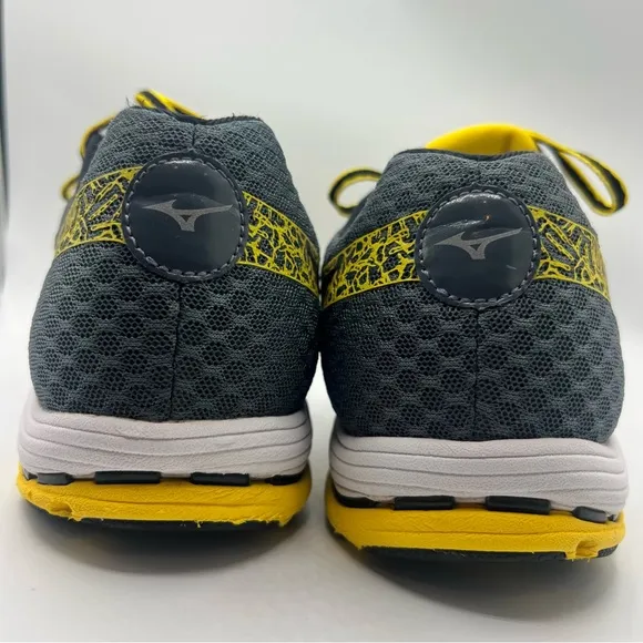 Yellow and Black Athletic Shoes with Knit Design