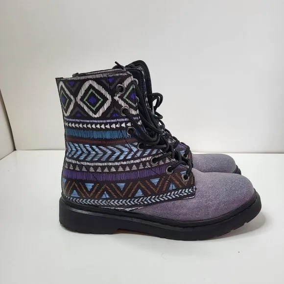 Yes We‎ Vibe Bohemianism Boots Purple Unisex Men's US Size 7.5 Women's US Size 9