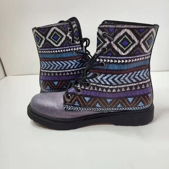 Yes We‎ Vibe Bohemianism Boots Purple Unisex Men's US Size 7.5 Women's US Size 9