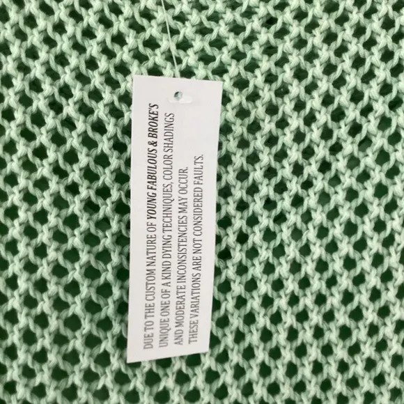 Young Fabulous &amp; Broke Santorini Crochet Slip Maxi Dress/Swim Cover-Up in Mint
