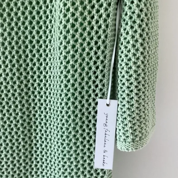Young Fabulous &amp; Broke Santorini Crochet Slip Maxi Dress/Swim Cover-Up in Mint