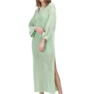 Young Fabulous &amp; Broke Santorini Crochet Slip Maxi Dress/Swim Cover-Up in Mint