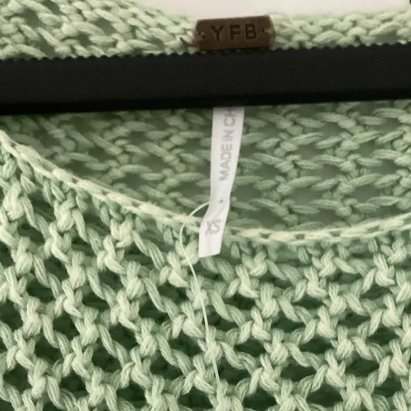 Young Fabulous &amp; Broke Santorini Crochet Slip Maxi Dress/Swim Cover-Up in Mint