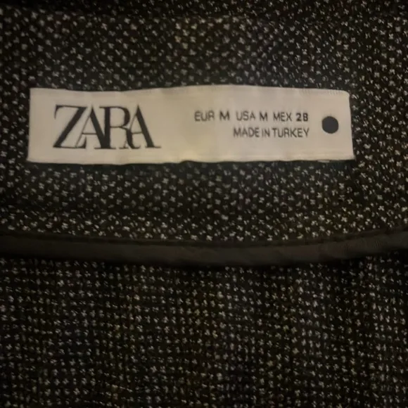 Zara Women’s Micro-Pleated Heather Gray Belted Tweed Maxi Skirt M